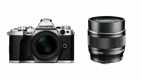 Unter anderem bei diesen Geräten lässt sich während der Winterpromotion Geld sparen: Olympus OM-D E-M5 Mark II und M.Zuiko Digital ED ED 75 mm F1.8