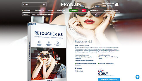 Stark reduziert: Retoucher 9.5 von Franzis