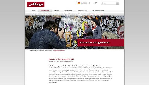 Metz Fußballfoto-Gewinnspiel 2016: Teilnahmebedingungen