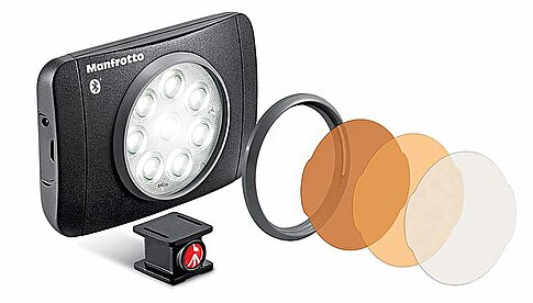 Jetzt mit Bluetooth-Modul zur Funkfernsteuerung erhältlich: LED-Leuchte Manfrotto Lumimuse 8 BT