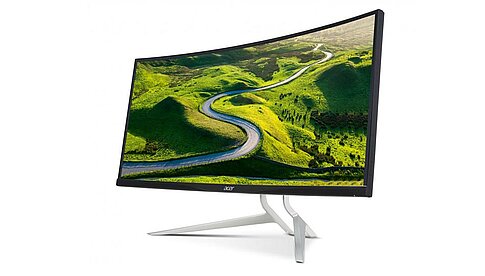 Acer „XR382CQK“ mit 95 Zentimetern (37,5 Zoll) großem Monitor im 21:9-Format. Er stellt 3.840 mal 1.600 Pixel dar.