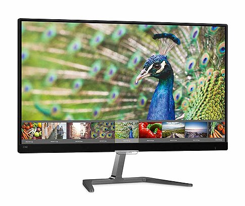 Beide neuen Monitore bieten ein schlankes Design in hochglänzendem Schwarz