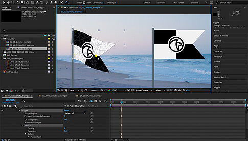 Adobe After Effects CC hat ein neues Puppet Tool bekommen, mit der man Bildelemente jetzt noch realistischer verzerren und animieren kann.