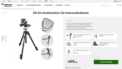 Set für Innenaufnahmen von Manfrotto