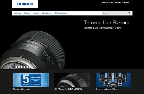 Live-Stream zum Tamron „SP 85mm F/1.7 DI VC USD“