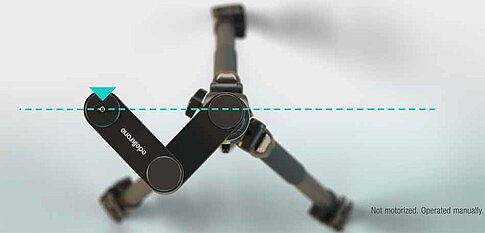 Durch die mit Zahnriemen verbundenen Drehgelenke lässt sich die Kamera um 40 Zentimeter linear verschieben