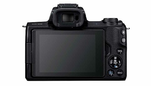 Canon EOS M50: Das dreh- und schwenkbare LC-Display ist berührungsempfindlich.