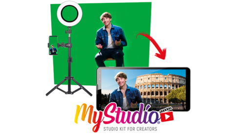 Das MyStudio Green-Screen-Filmstudio-Kit für zu Hause