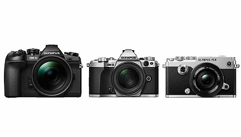 Firmware-Updates für die Olympus-Kameras „OM-D E-M1 Mark II“, „OM-D E-M5 Mark II“ und „PEN-F“.