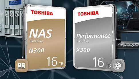 Jetzt maximal 16 Terabyte: Toshiba N300-NAS- und X300-Performance-Festplatten