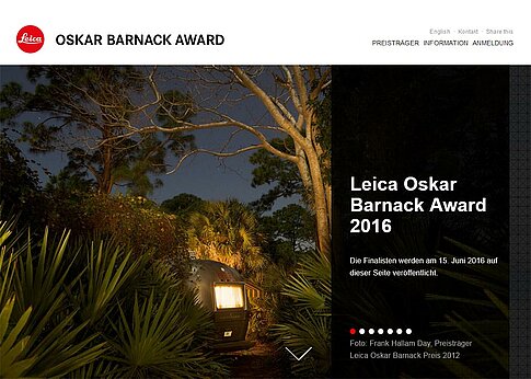 Leica Oskar Barnack Award: Ab 15. Juni 2016 werden die zwölf Finalisten im Web vorgestellt