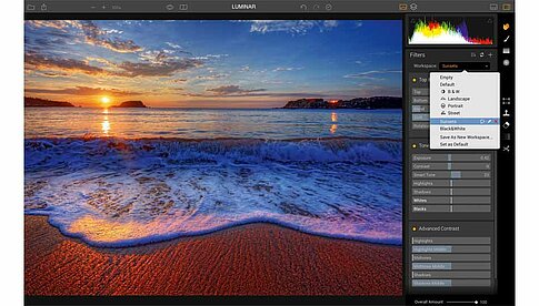 Macphun „Luminar“: Viele direkt abrufbare Voreinstellungen erleichtern Einsteigern die Arbeit