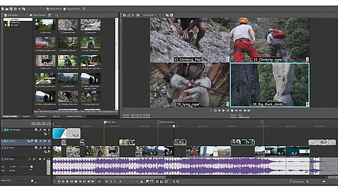 MultiCam-Editing für Aufnahmen mit bis zu vier Kameras