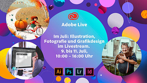 Adobe LIVE auf Youtube, Live-Seminare 9. bis 11. Juli 2019