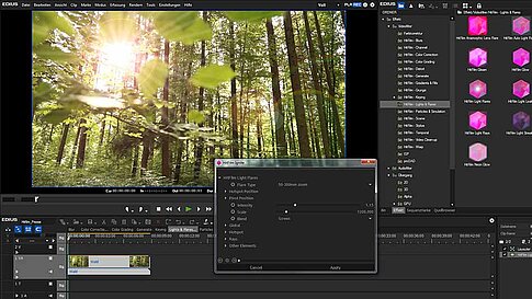„Lens Flares“ sind mit „HitFilm Ignite“ ebenfalls kein Problem