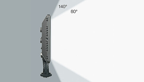 Nanguang Mixpad 41: Leuchtwinkel zwischen 60 Grad und 140 Grad umschaltbar.