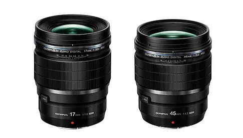 PRO-Serie auf neun Objektive erweitert: „M.Zuiko Digital ED 17 mm 1:1.2 PRO“ und „M.Zuiko Digital ED 45 mm 1:1.2 PRO“