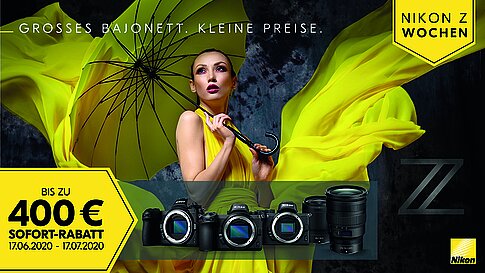 Bis zu 400 Euro sparen beim Kauf ausgewählter Kameras und Objektive von Nikon