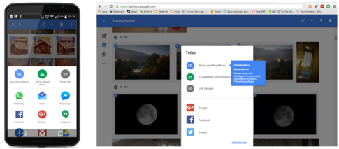 Google Fotos Alben teilen